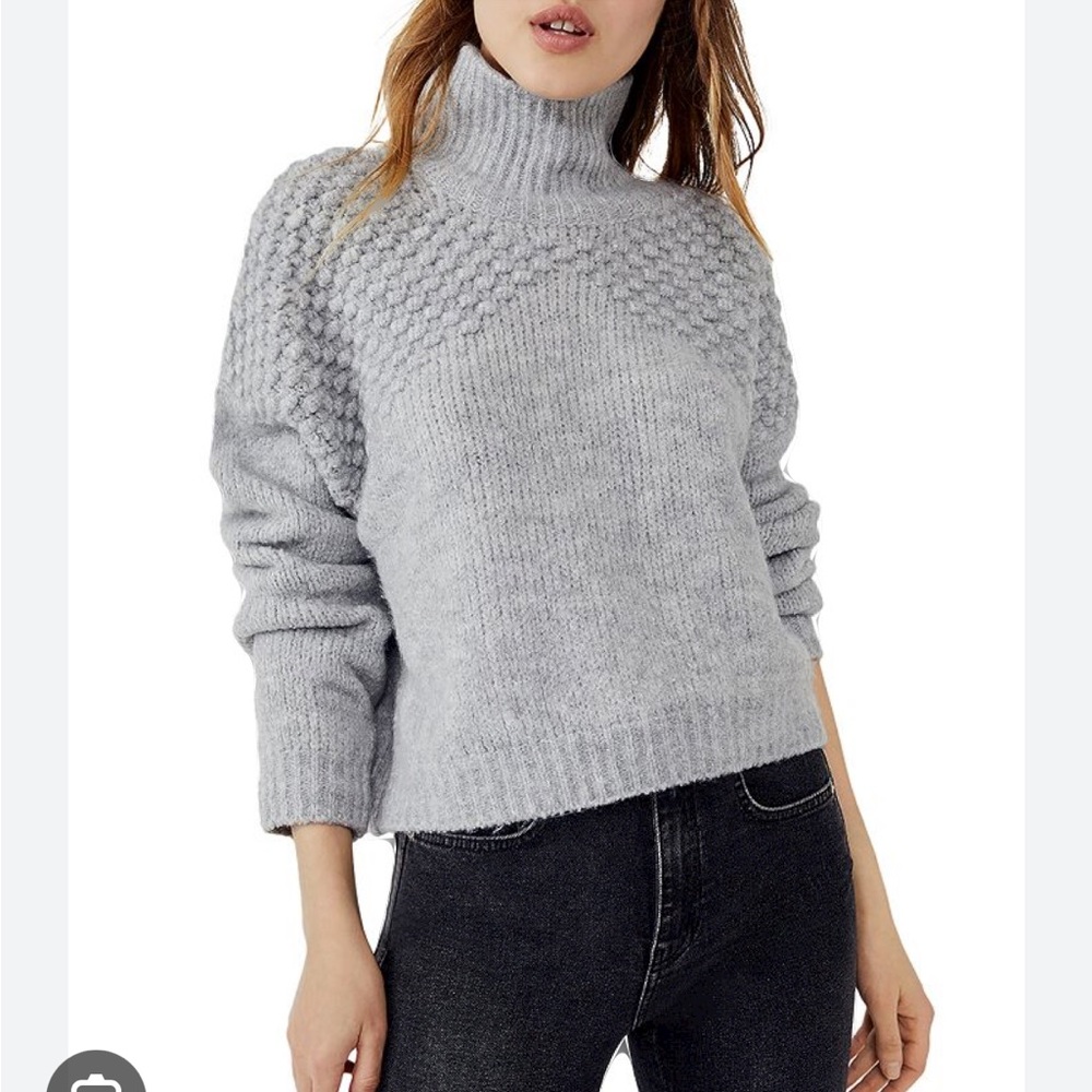 Free People Bradley Turtleneck Sweater in Gray